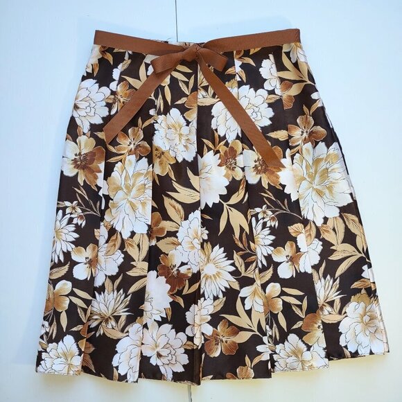Taylor B Moss Floral Pleated Skirt Flowy Feminine Coquette Girl Women's Size 4 - Picture 6 of 8